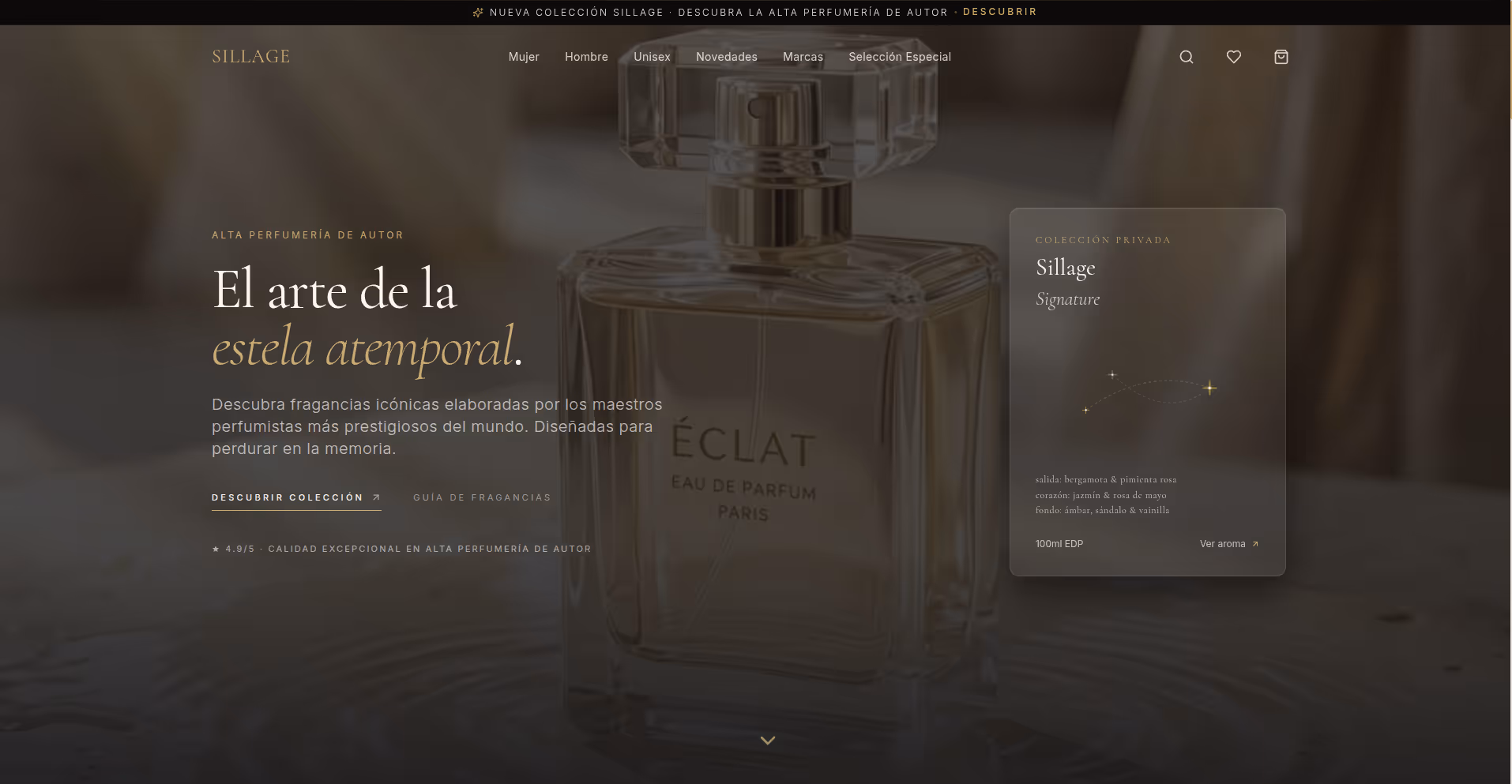 Sillage Parfum E-Commerce Mockup